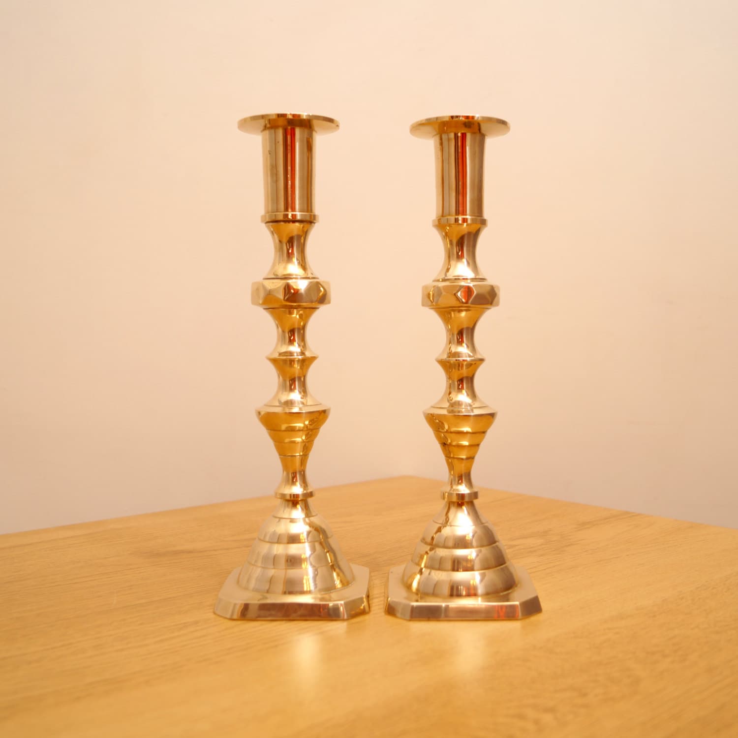 Set of 2 Vintage Candle Holders / Candlestick Holders Solid Etsy