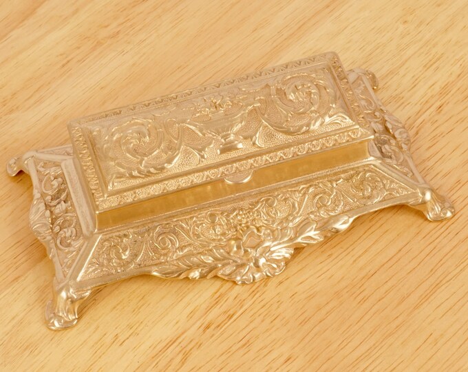 Vintage Postage Stamp Holder / Inkwell / Ink Pot / Decorative Storage