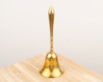 Large school /desk bell || Simple design || Vintage solid brass
