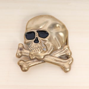 アンティーク スカル ホーン フレーム 英国 Vintage 1970's Baron 6139 Solid Brass Skull Skeleton Skull
