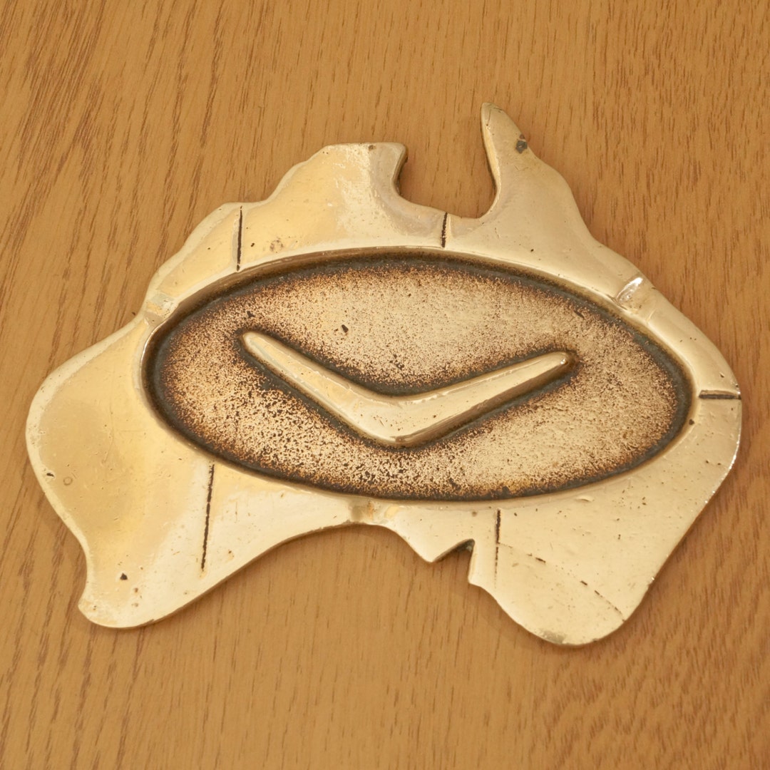 Vintage Solid Brass Australia Ashtray - Etsy