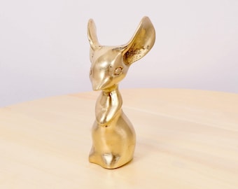 Mouse Figurine – Mid-Century Style Decorative Animal Sculpture - Vintage Solid Brass