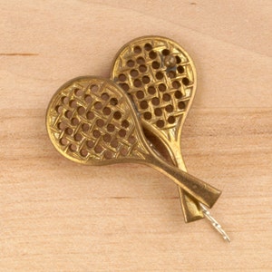 Brass pin || Tennis racket design || Vintage