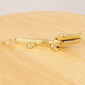 Crocodile / alligator solid brass nutcracker || Vintage solid brass figurine / solid brass nutcracker