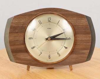 Table Clock || Vintage wooden clock || Metamec  Made in England / Battery Kienzle Germany