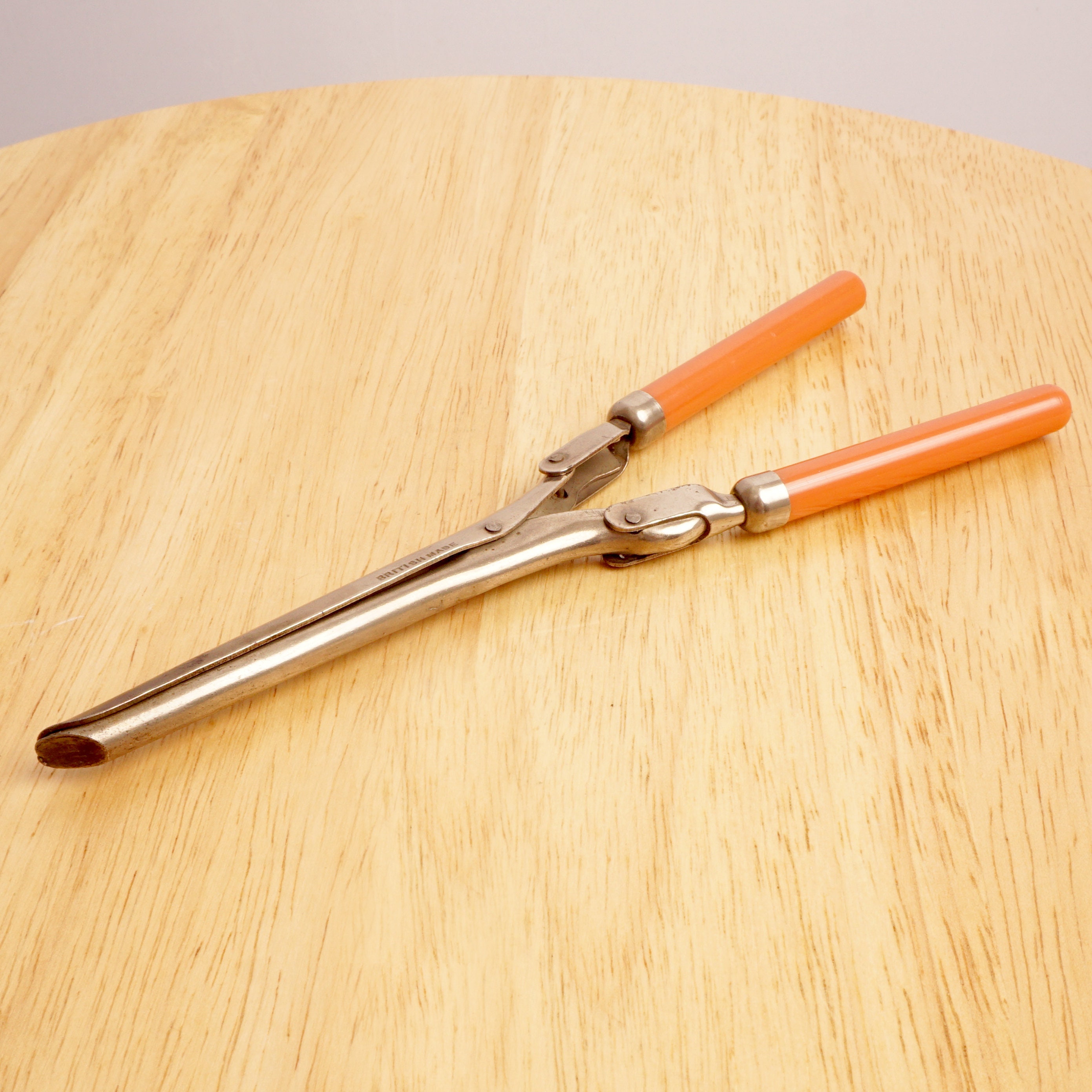 Hair styling tongs metal alloy Red plastic handle Etsy