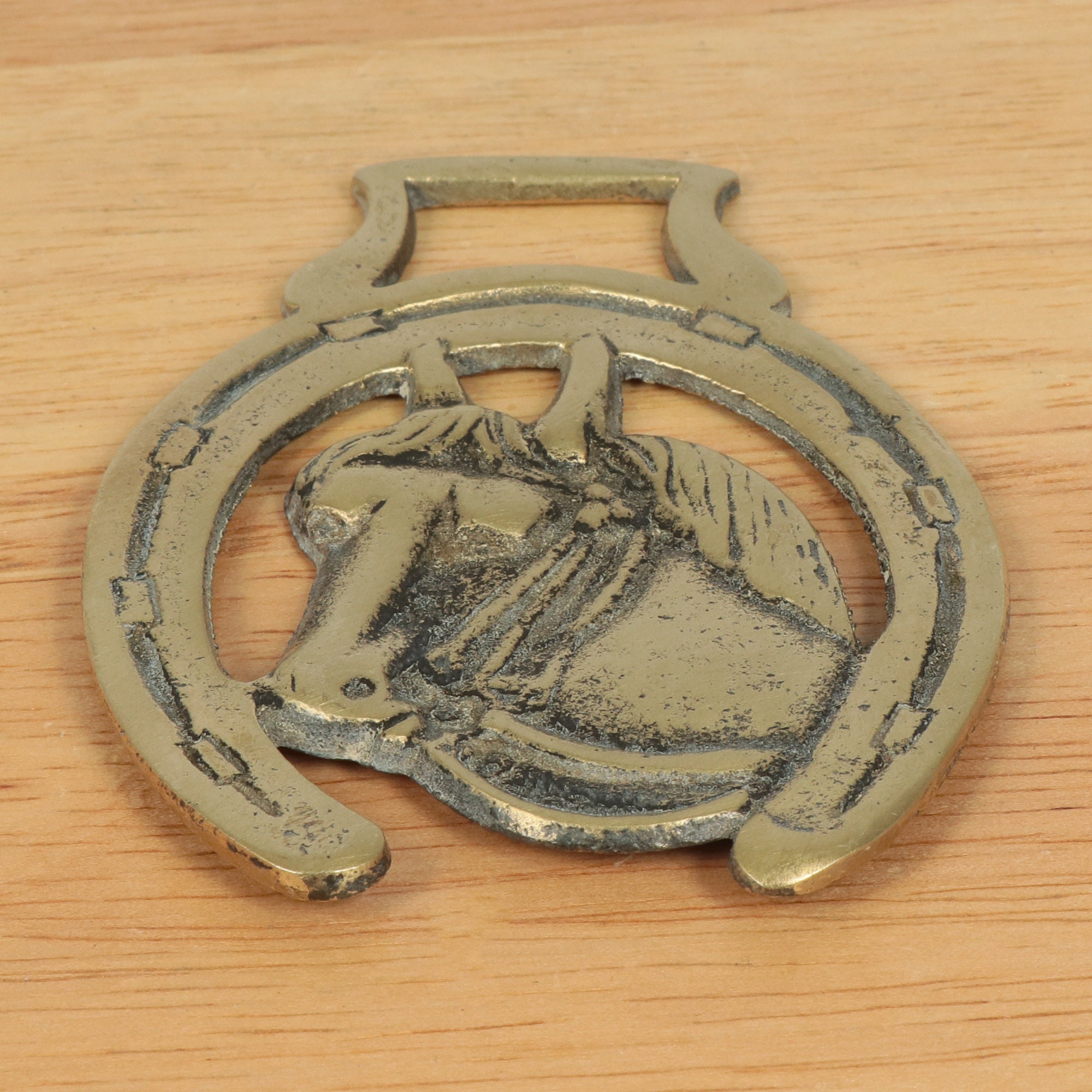 Solid Brass Horse Badge / Horse Brass / Tack Horse head Etsy