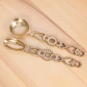 Love spoons / Decorative spoons || Vintage solid brass || Detailed engravings / design || Hand crafted Brass ware || Hand Cast & Soldered
