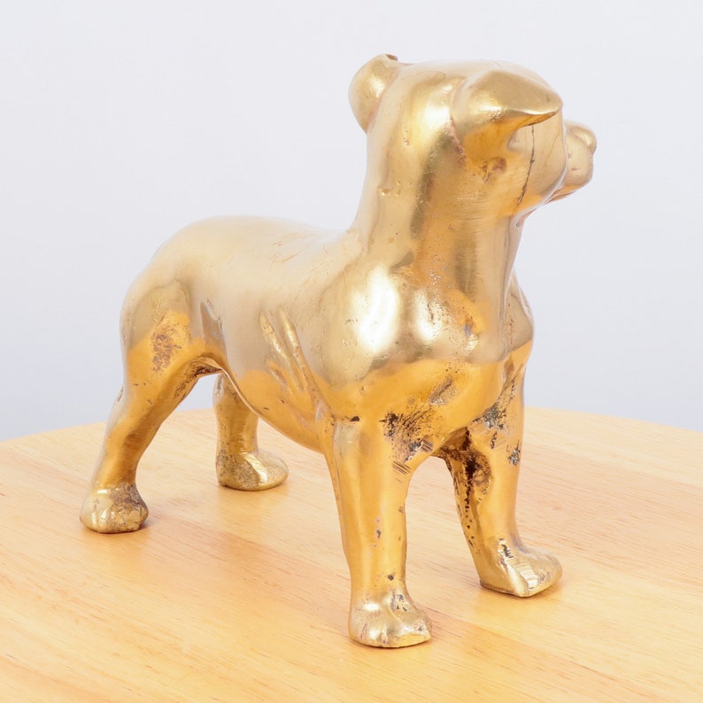 Brass Dog Pit Bull Vintage Dog Sculpture Statue Metal Etsy