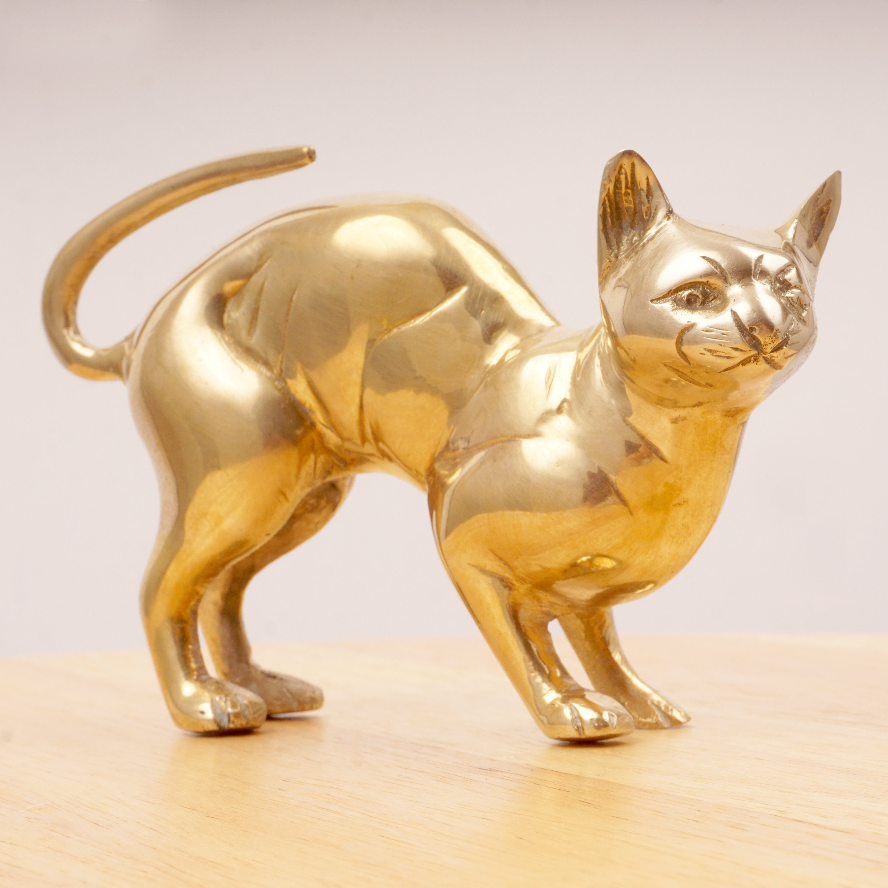 Cat sculpture / statue / figurine / statuette Vintage solid Etsy