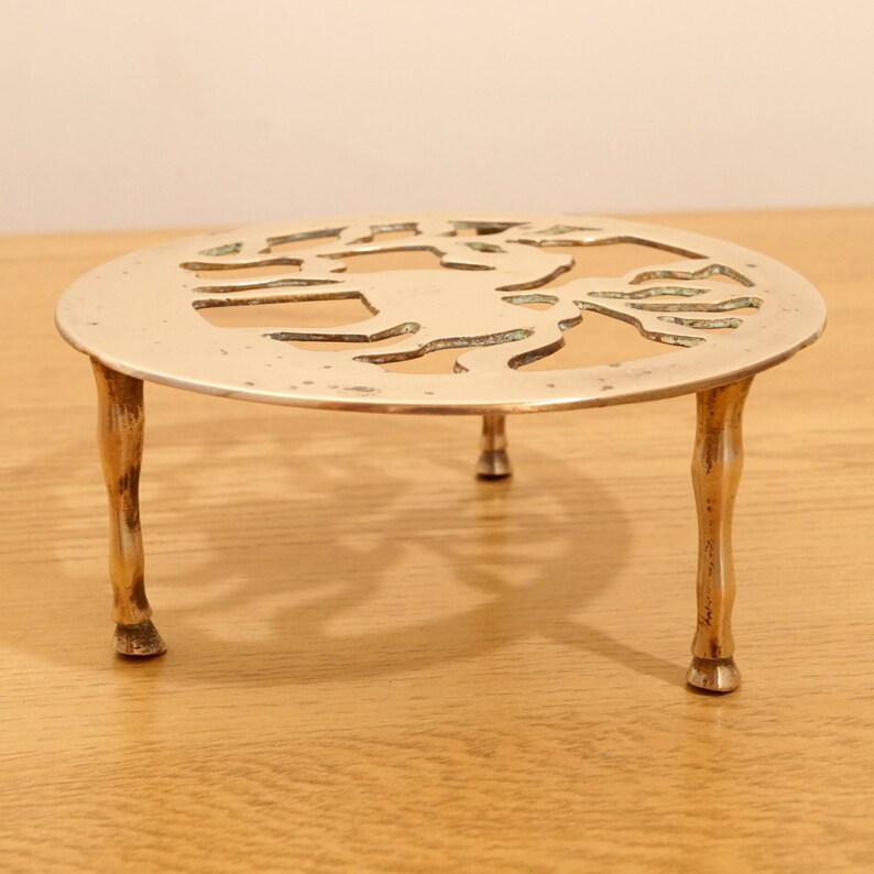 Vintage brass kettle stand / tea pot stand / plant pot stand Etsy