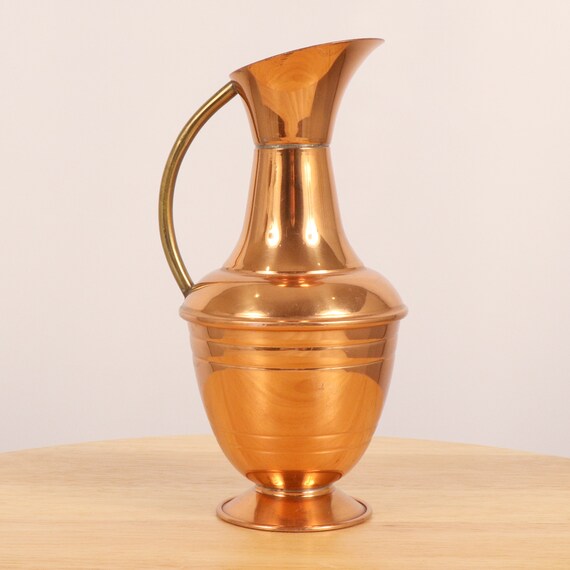 水差し / ピッチャー / 花瓶 || ヴィンテージ銅 || 真鍮のハンドルが