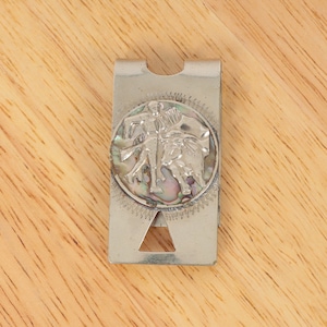 Paper clip / Money clip || Vintage || Scene of bull fighting / toreador / bullfighter and bull || Marked - RAG  Hecho en Mexico