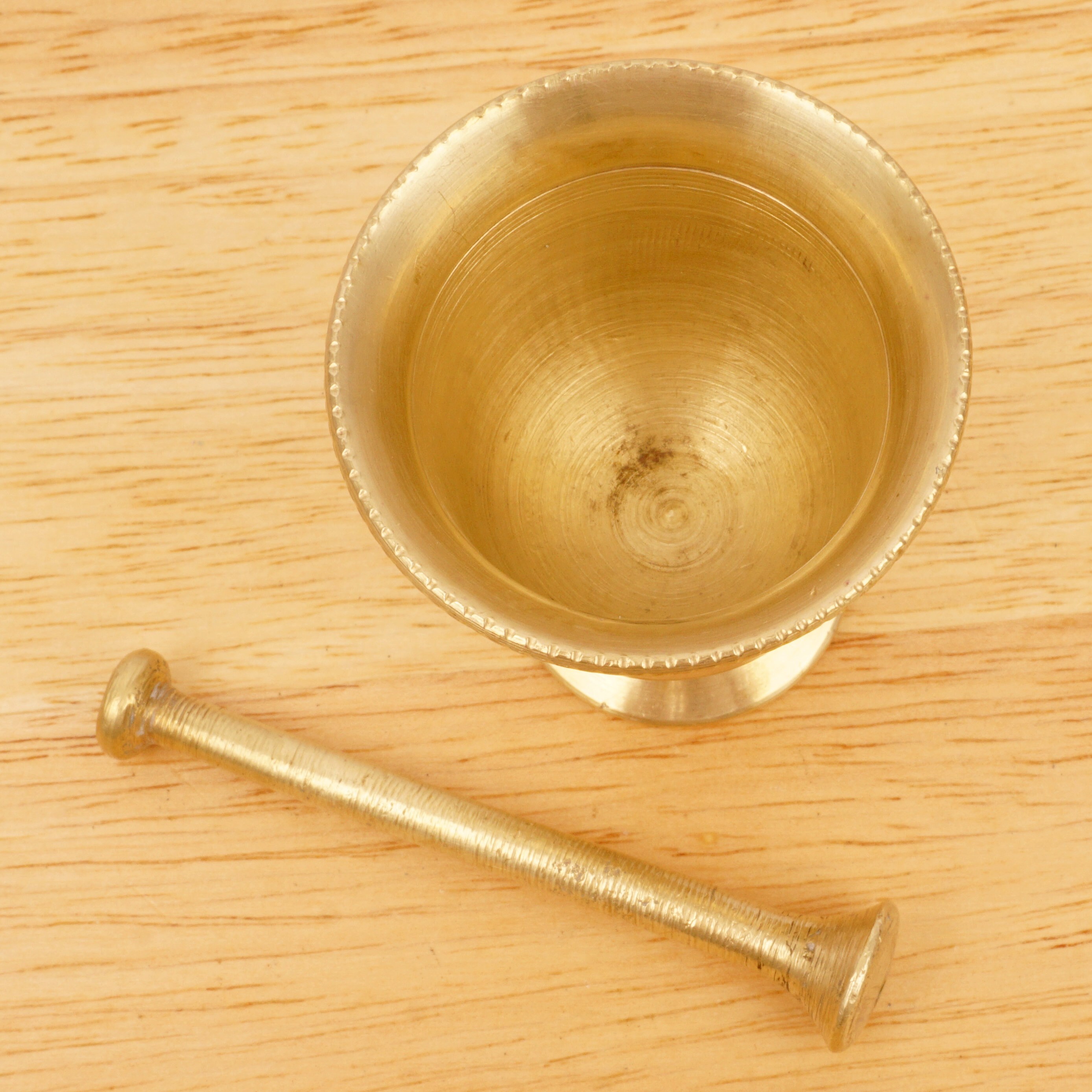 Small Mortar and Pestle Vintage Solid Brass Simple Etsy