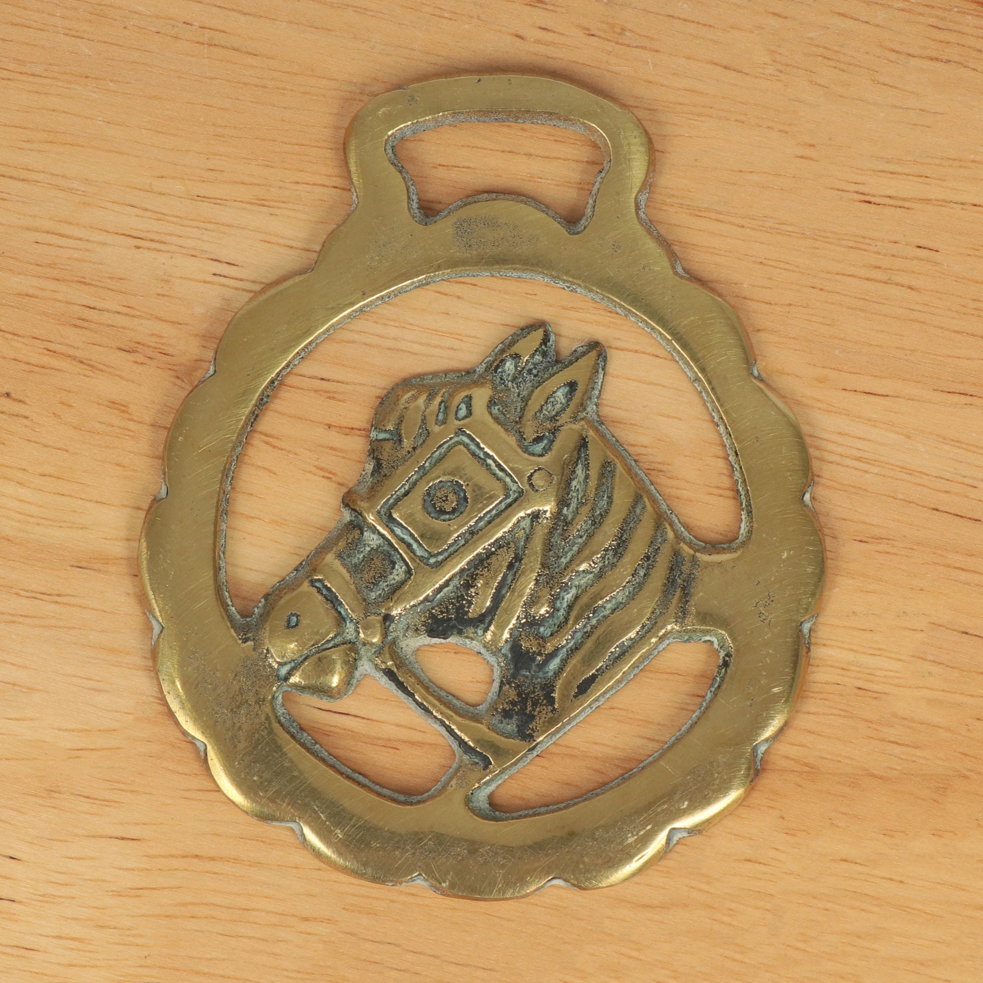 Solid Brass Horse Badge / Horse Brass / Tack Horse Head Etsy