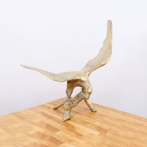 Eagle on Branch Figurine / Sculpture || Vintage solid brass