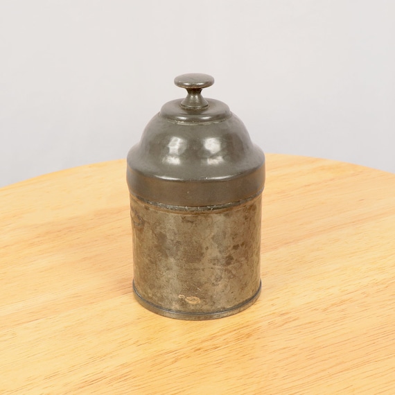 Ancien Récipient En étain – Fabrication Anglaise, Vintage