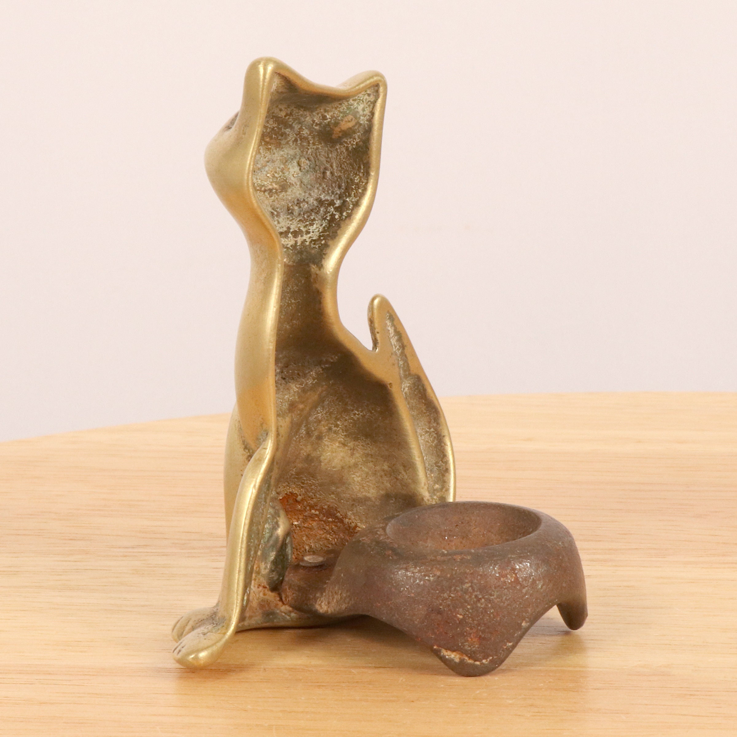 Gato sonriente // candelabro / portavelas / mini cenicero / Etsy España