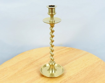 Bougeoir long / bougeoir || vintage Laiton massif || Forme en spirale