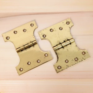 2  brass hinges || Vintage solid brass hinges