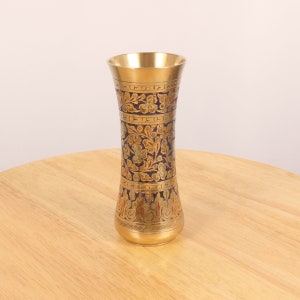 Vase || handmade engraved floral pattern || Enamel Blue Red || Made in India No 505