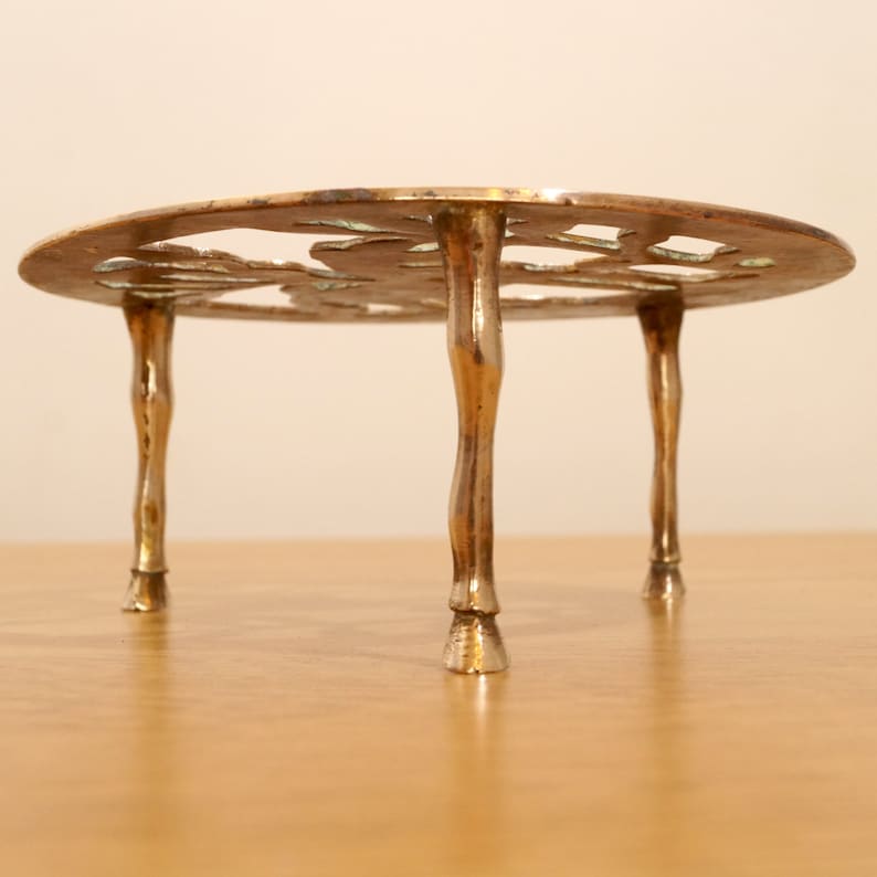 Vintage brass kettle stand / tea pot stand / plant pot stand Etsy