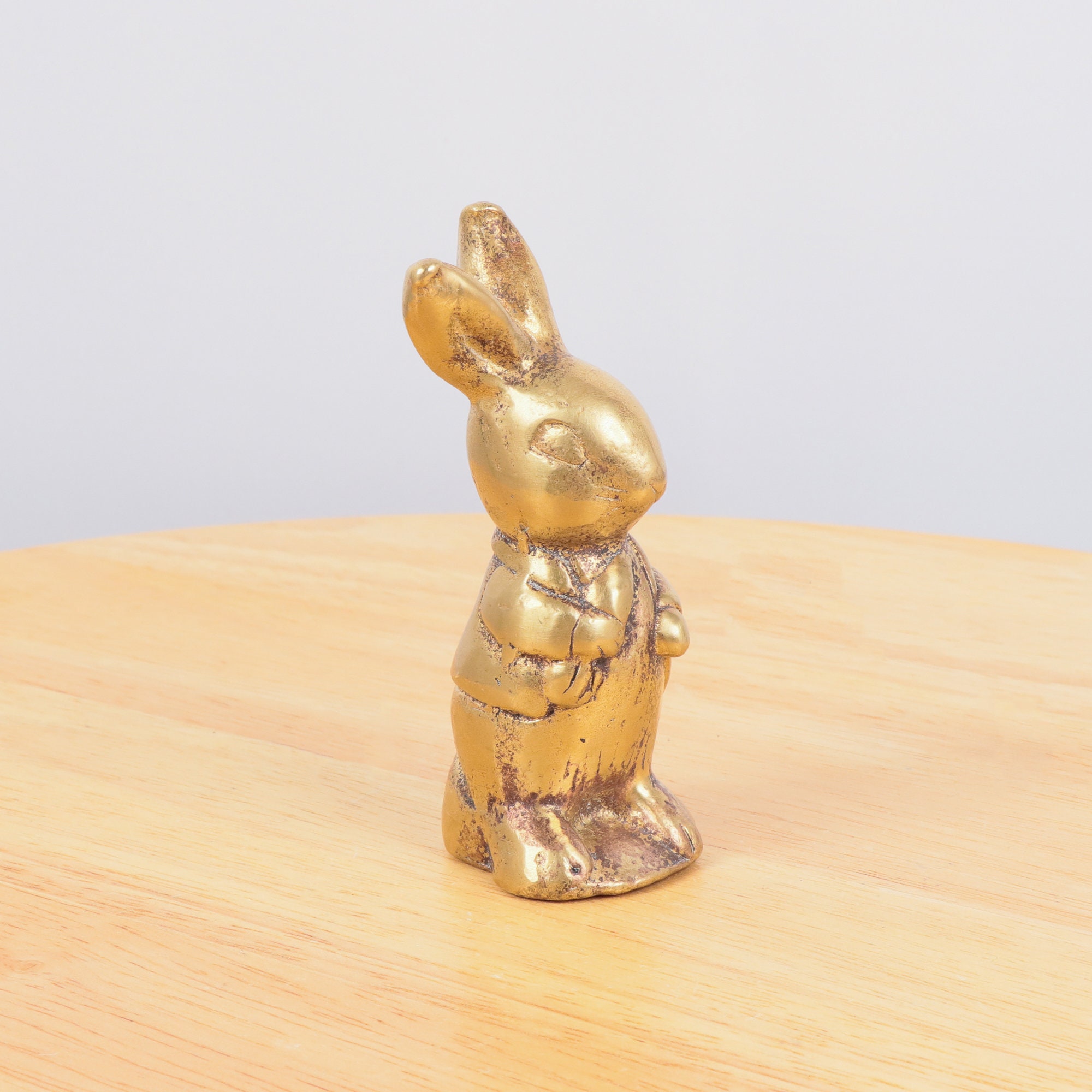 Rabbit hare bunny sculpture figurine statue Vintage solid brass Rabbit