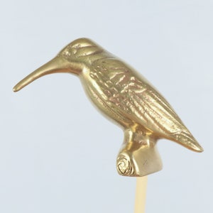 Solid brass bird on the branch sculptures / bird figurine / decor || Vintage solid brass