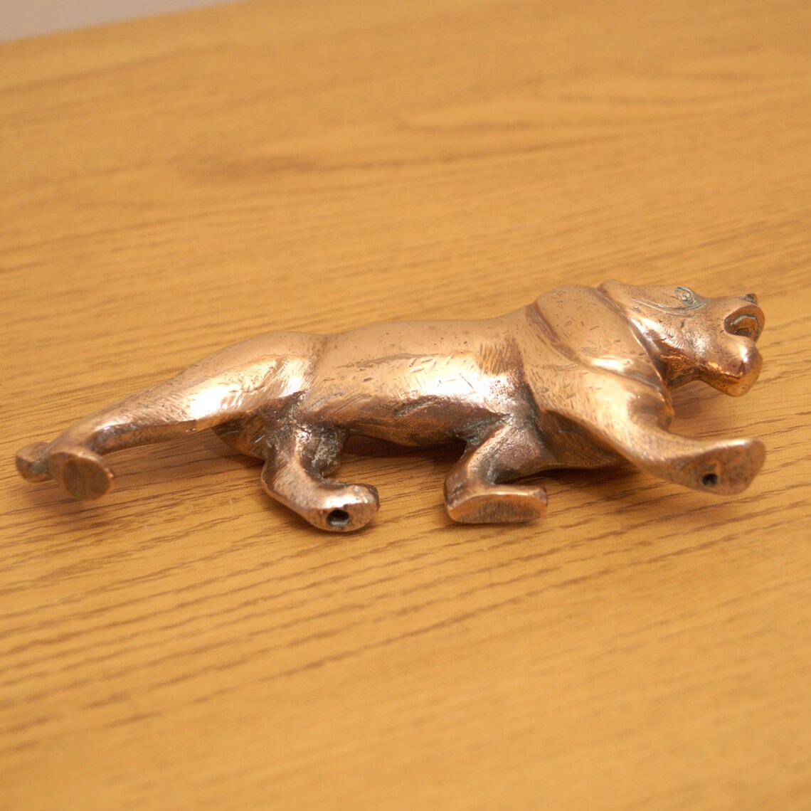 Vintage Brass Lion Sculpture / Statue - Etsy