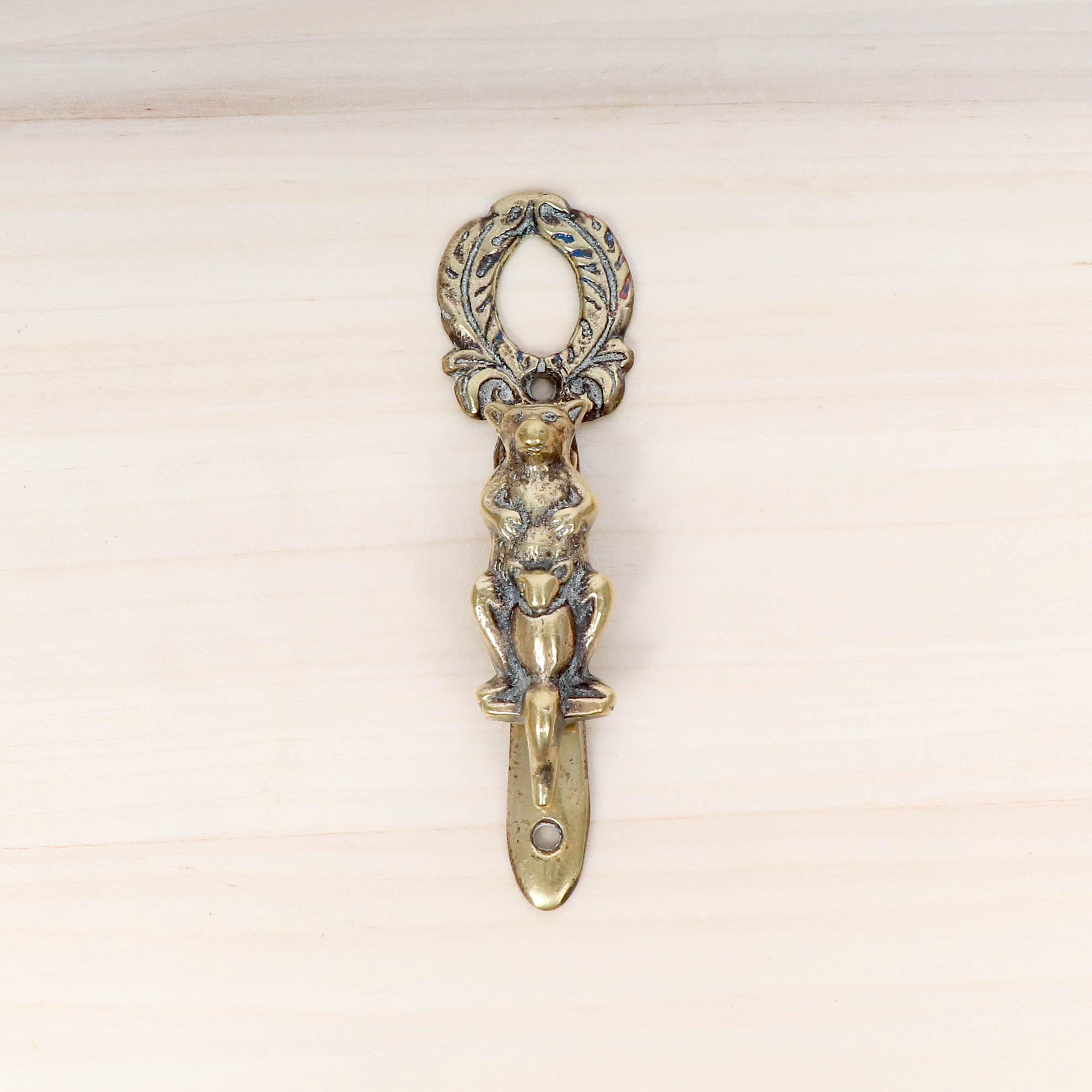 Door Knocker || Vintage Solid Brass || Kangaroo With Baby - Etsy