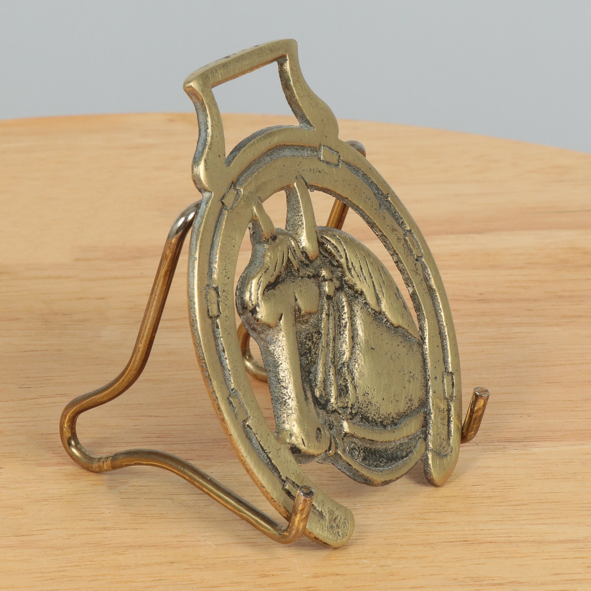 Solid Brass Horse Badge / Horse Brass / Tack Horse head Etsy