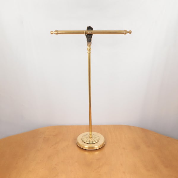 Heavy clothing holder / suit jacket hanger || HEAVY base || Arm shape design || Vintage solid brass || umbrella holder