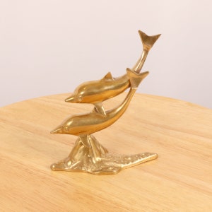 Dolphin Sculpture || Jumping Joy || Vintage solid brass fish / sea animal || Jumping fish / jumping dolphins
