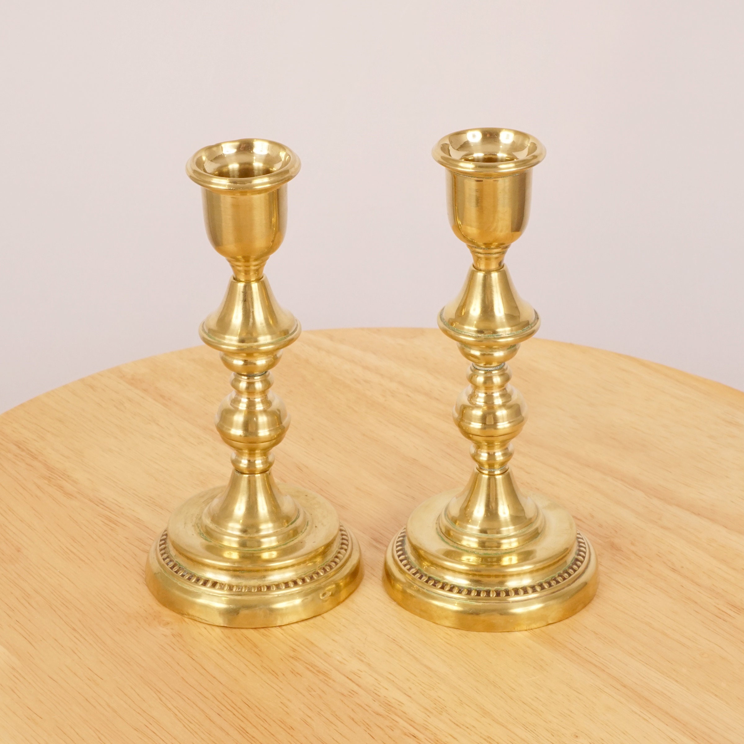 アンティーク キャンドルスティックホルダー 2 個 / キャンドル