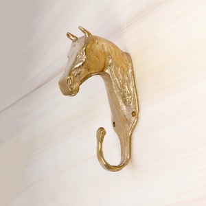 Rack / hook / holder / hanger || shape of a horse&#39;s head || wall decor || Vintage solid brass horse head design hook