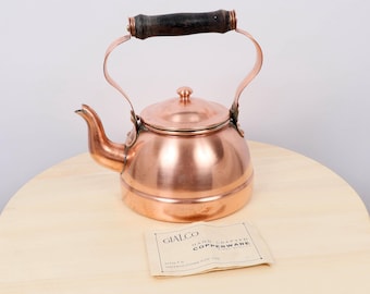 Vintage Large Copper Teapot, Fireside Kettle With Carrying Handle