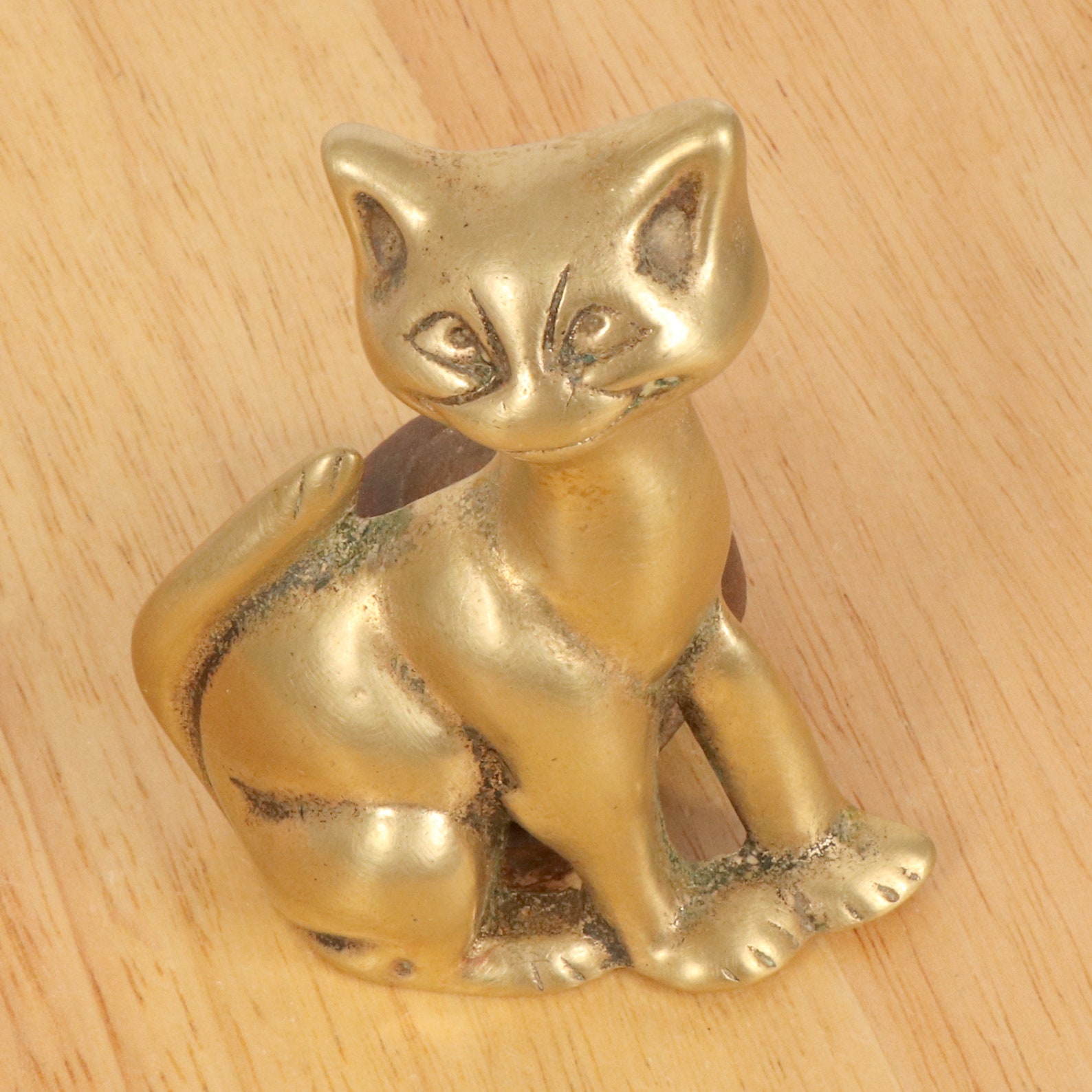 Gato sonriente // candelabro / portavelas / mini cenicero / Etsy España