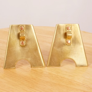 2 Miniature Fireplace Cover / Shield || Vintage solid brass