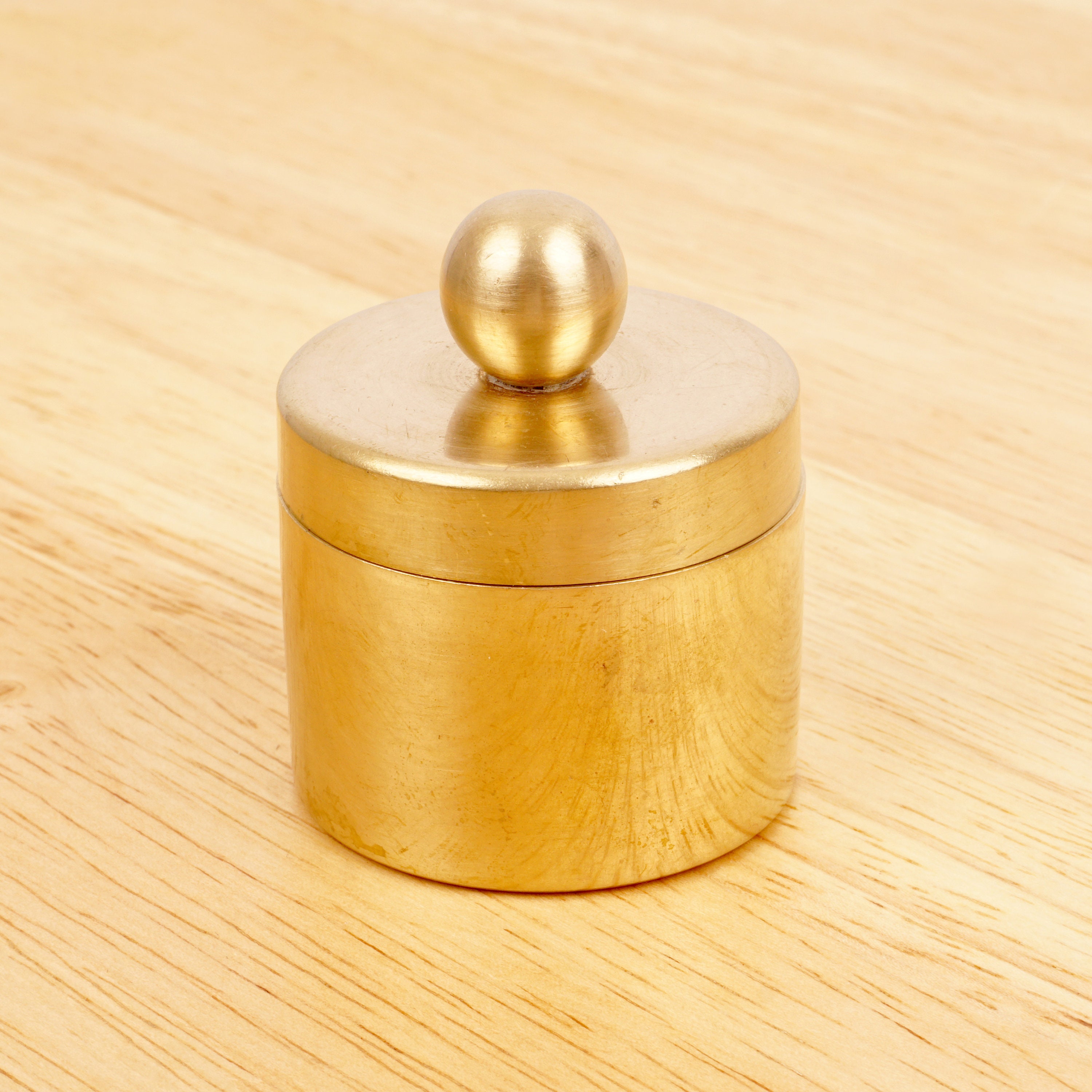 Cylinder Box With a Lid Vintage Solid Brass SH Made in England 