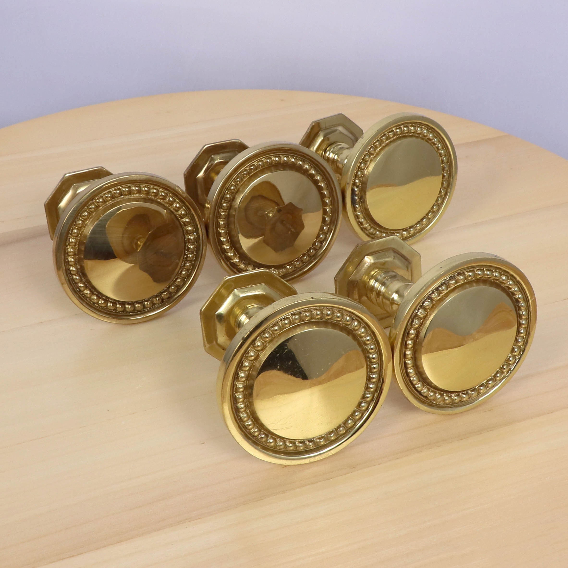 Curtain Hold Backs Set of Five || Circle Shape || Vintage Solid Brass