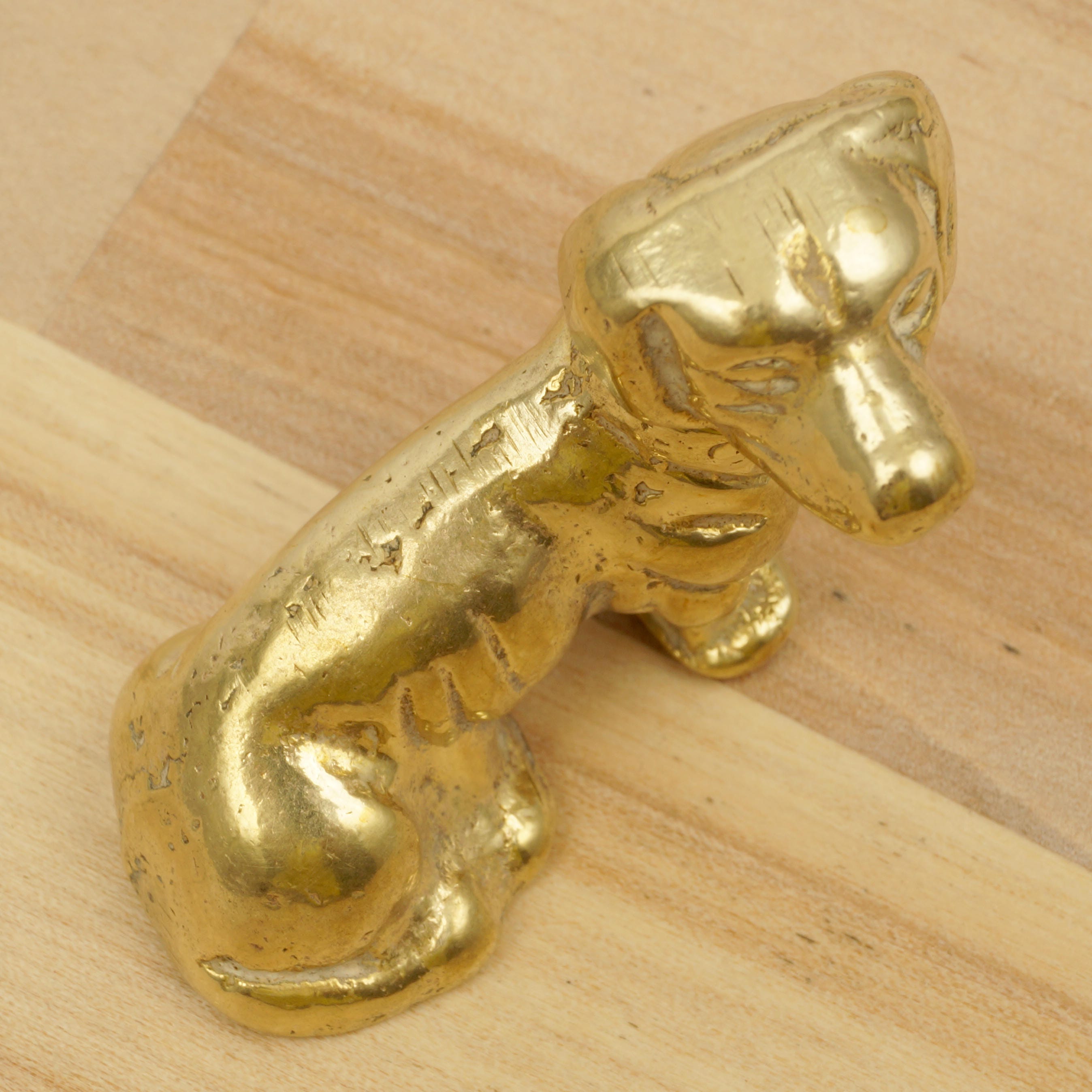 Statue De Teckel En Laiton | Boîte à Bijoux Vintage | Ornement Décoratif | 8x5,5x2,7 Cm