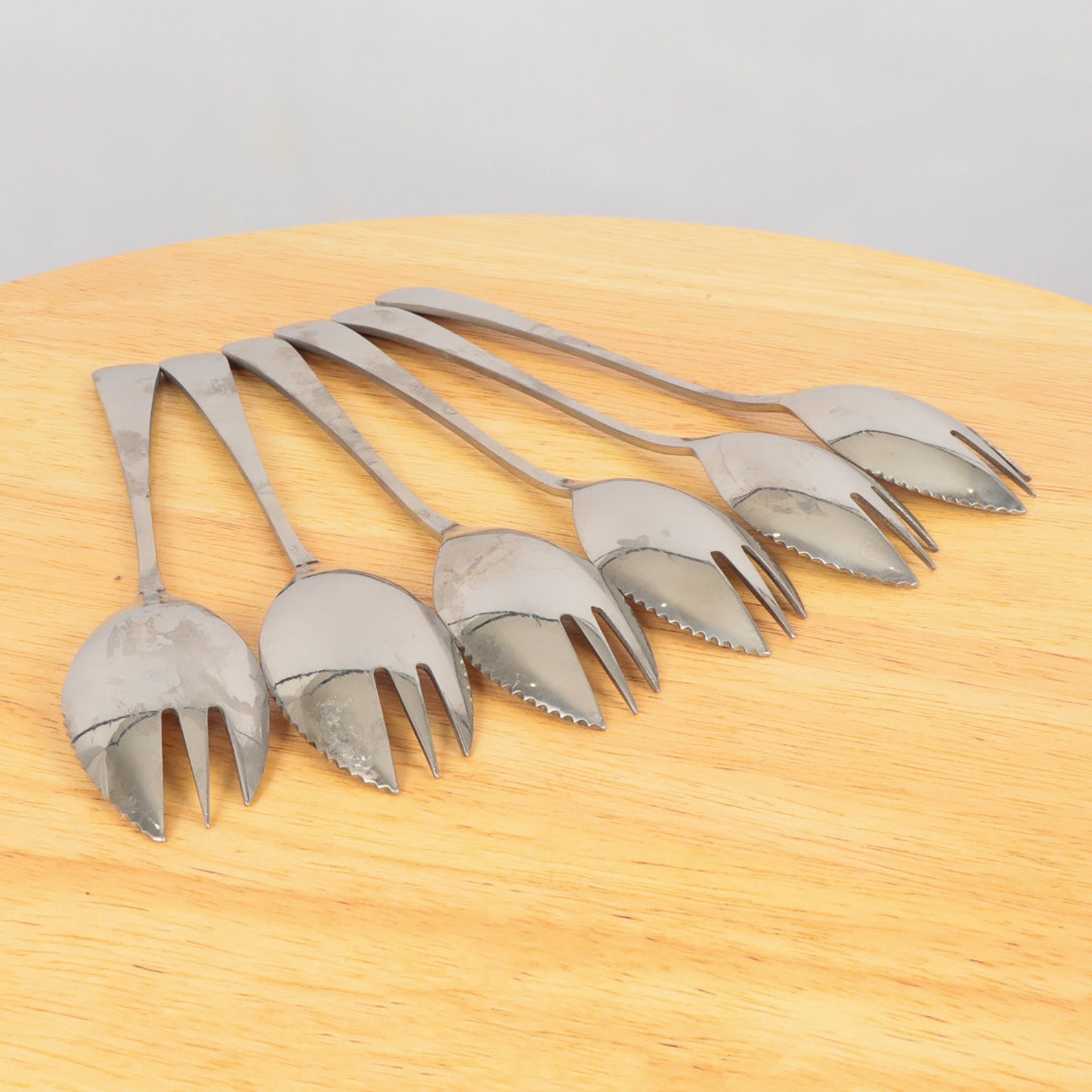 6 sporks / fruit forks / grapefruit forks / cake forks Etsy