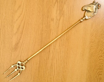 Brass decorative fork || vintage || wall decor || horse head design