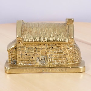 Decorative miniature of Irish cottage || made in Ireland || vintage solid brass