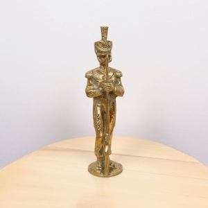 Solid brass filled sculpture of a soldier from late 18th - early 19th century