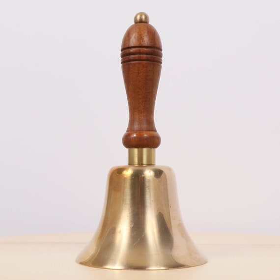 真鍮製ハンドベル 木製ハンドル付き　小 Amazon.co.jp: ハンドベル 5.9インチ ハンドコールベル 真鍮製 木製