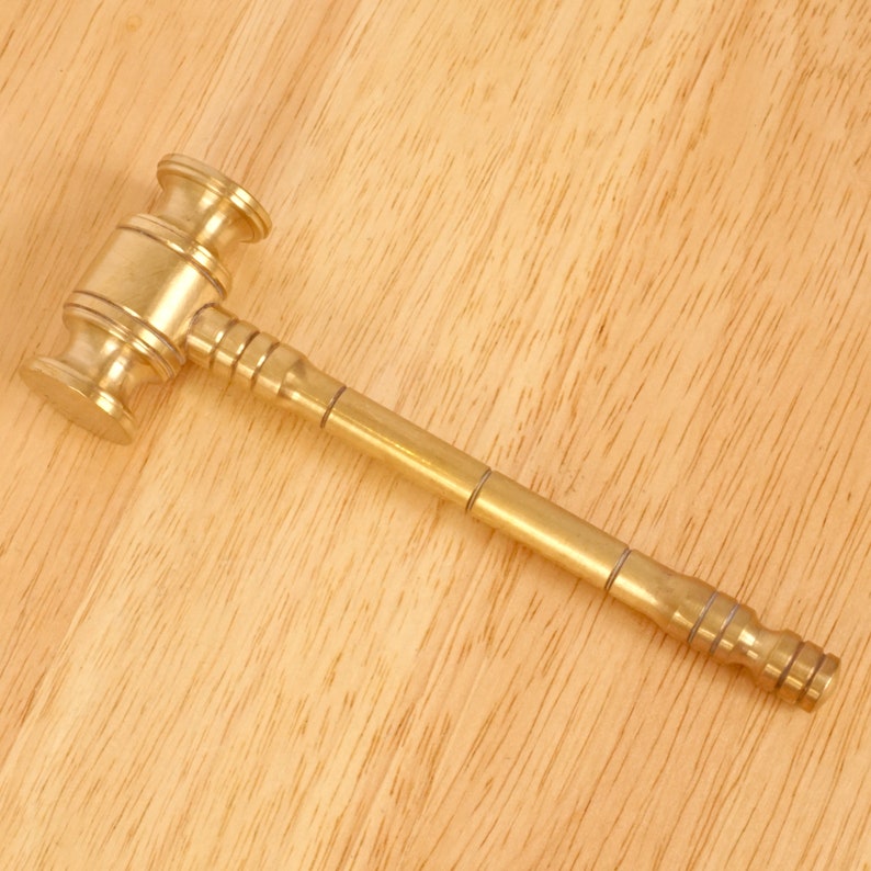 Auction Hammer Vintage Solid Brass Hammer Solid Brass Etsy