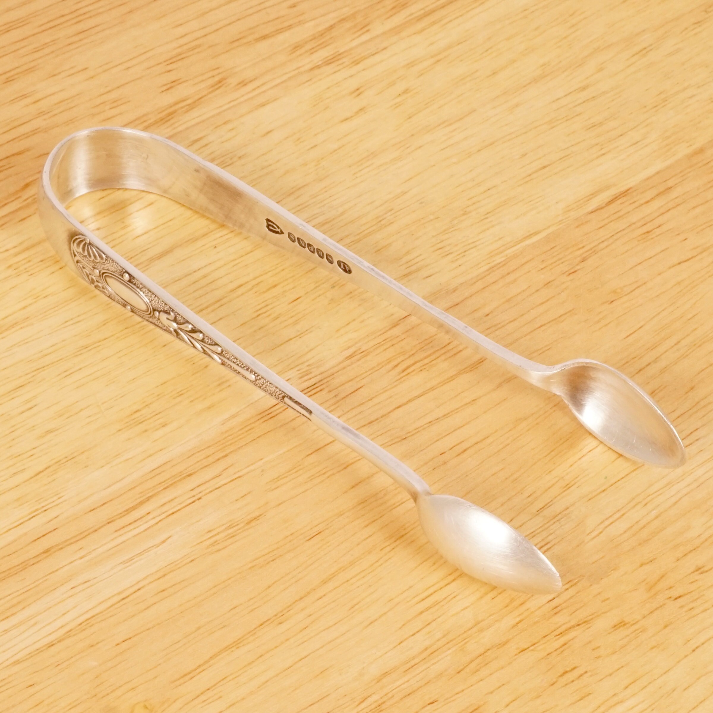 Sugar cube tongs Vintage Silver plated on brass Floral Etsy