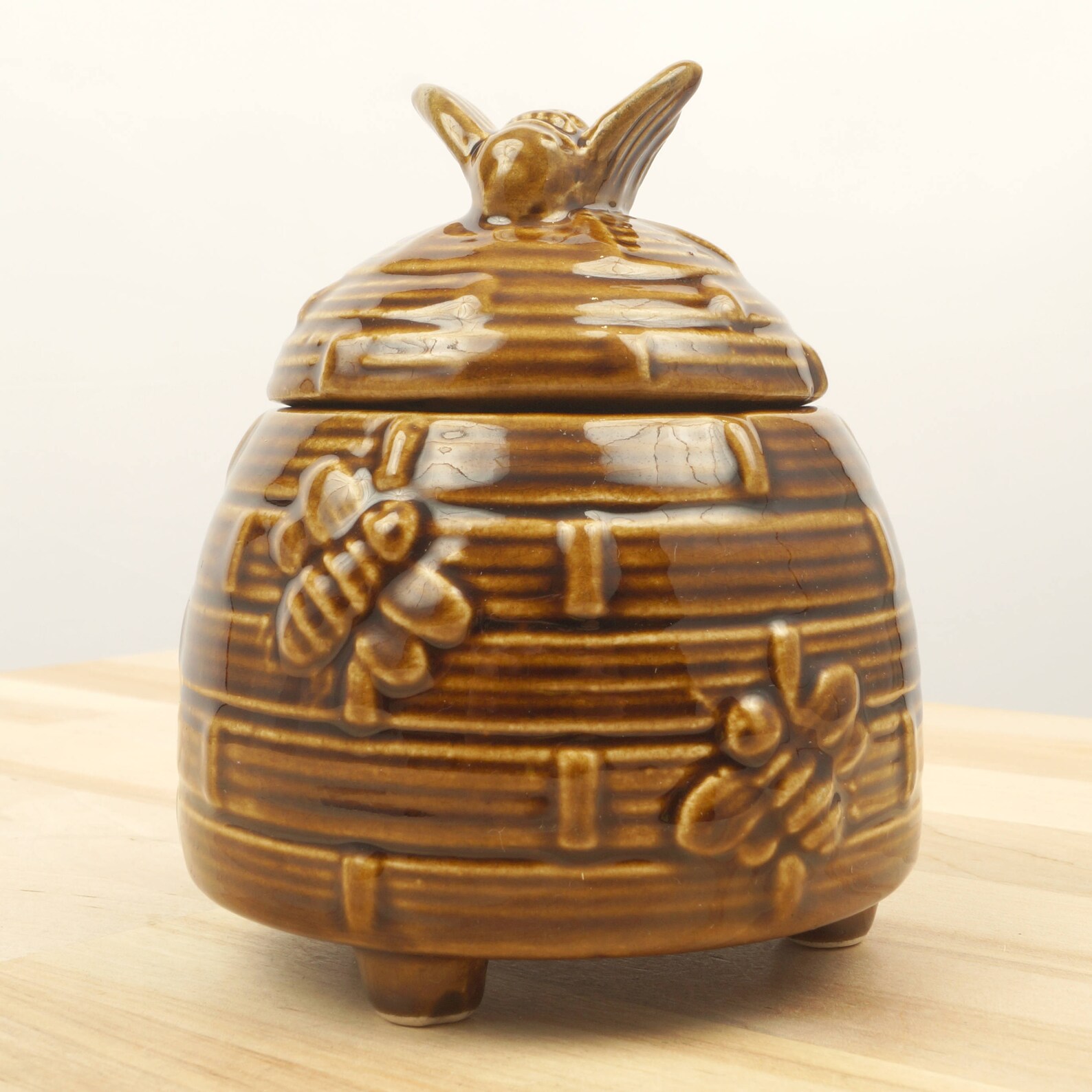 Ceramic Honey Pot / Jar / Canister Brown Hive / Bee House / Etsy UK