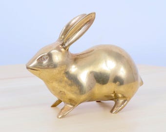 ヴィンテージ銅色鋳造金属製うさぎの置物 - Etsy 日本